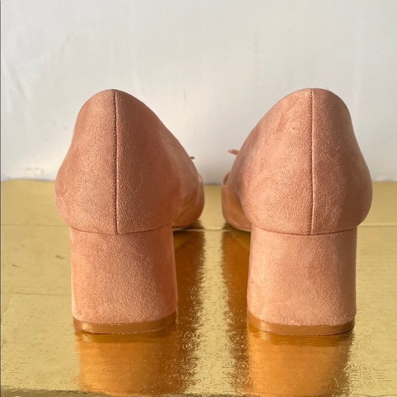 Zara Pink Suede Basic Collection Heels with Elegant Bow Design - Picture 3 of 6